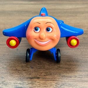 VINTAGE Jay Jay the Jet Plane Blue Airplane Wooden Toy Figure PBS Kids 2002